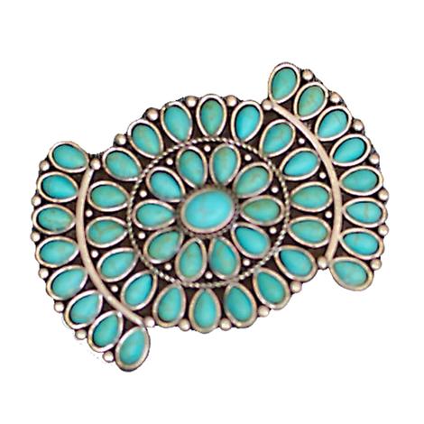 West And Co Turquoise Bowtie Cluster Pin