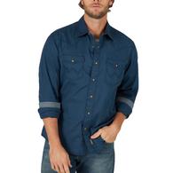 Wrangler Blue Retro Long Sleeve Button-Down Men's Shirt