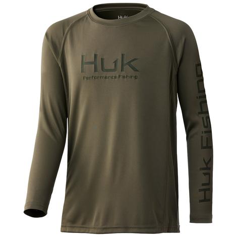 Huk Moss Pursuit Long Sleeve Boy's Shirt 
