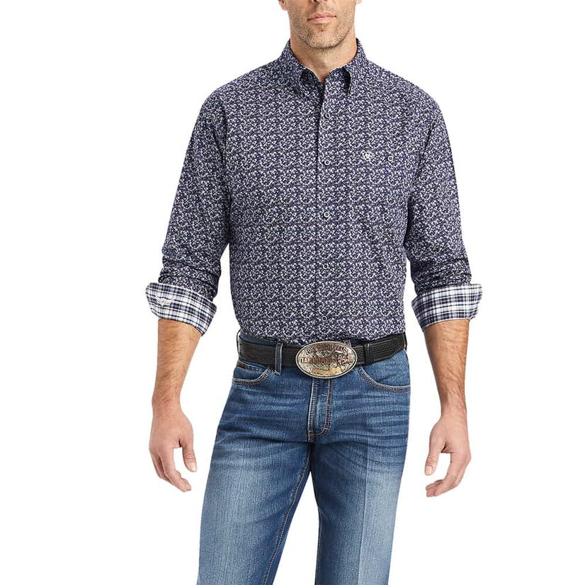  Ariat Blue Trail Blazer Long Sleeve Men's Shirt