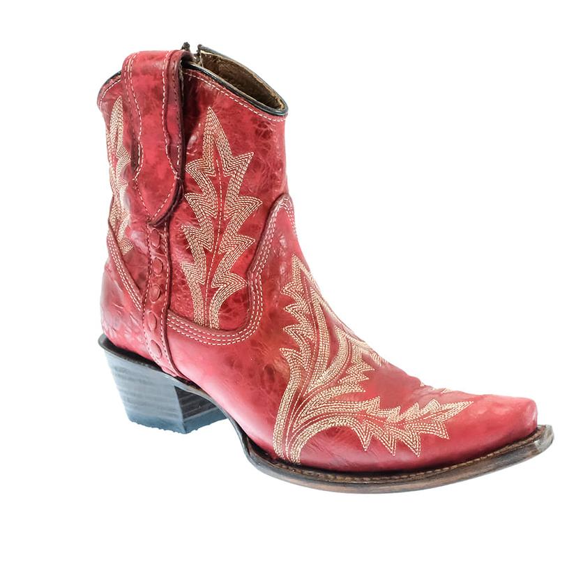  Corral Boots Women's Red Embroidery Ankle Boots