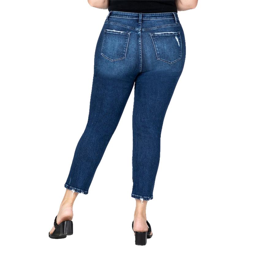  Ceros Dark Wash Skinny Distressed Cuff Women's Jean