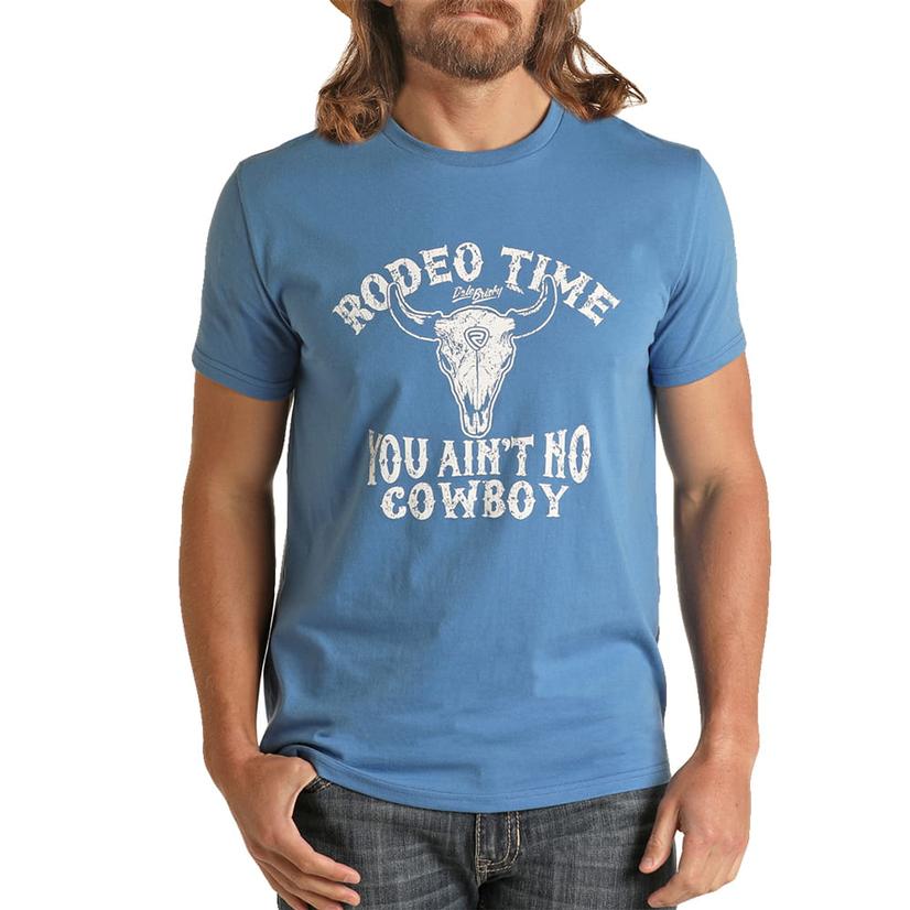  Rock And Roll Blue Dale Brisby Rodeo Time Men's T- Shirt