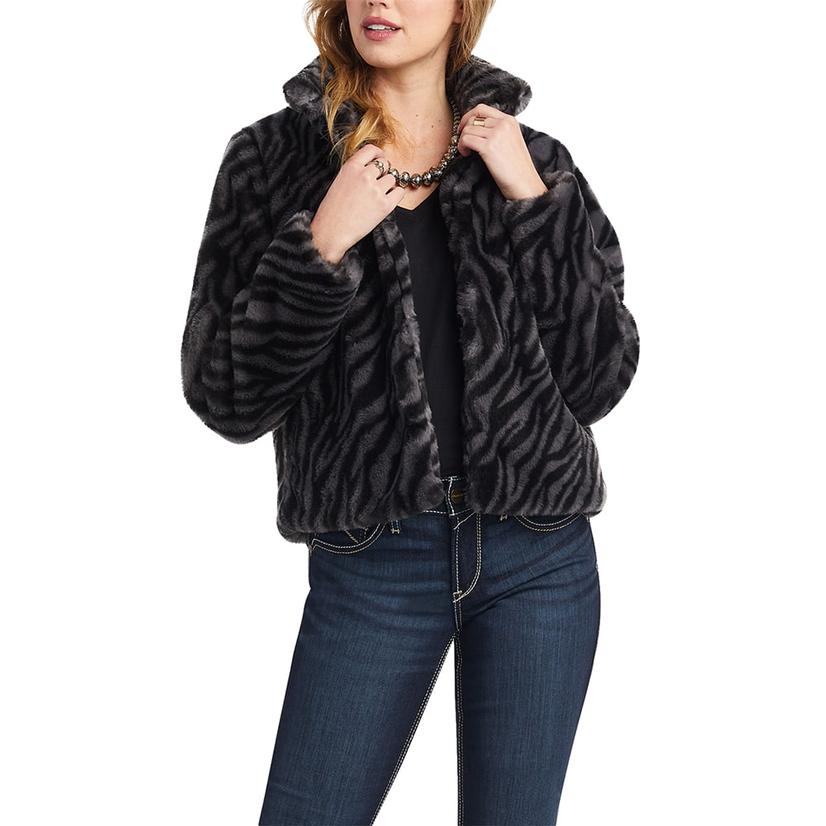  Ariat Black City Girl Faux Fur Women's Jacket