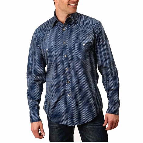 Roper West Made Blue Poplin Men's Long Sleeve Shirt