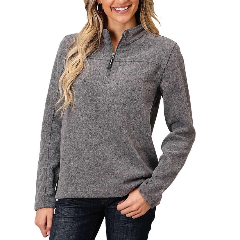 Heather Charcoal Micro Fleece Women's Pullover by Roper