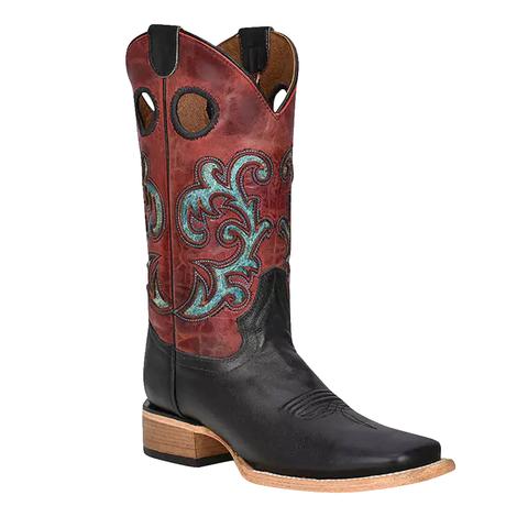 Corral Boots Women's Black & Red Inlay Boots