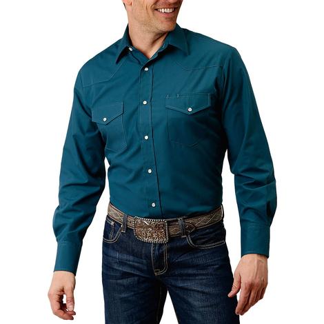 Roper Teal Karman Men's Long Sleeve Shirt