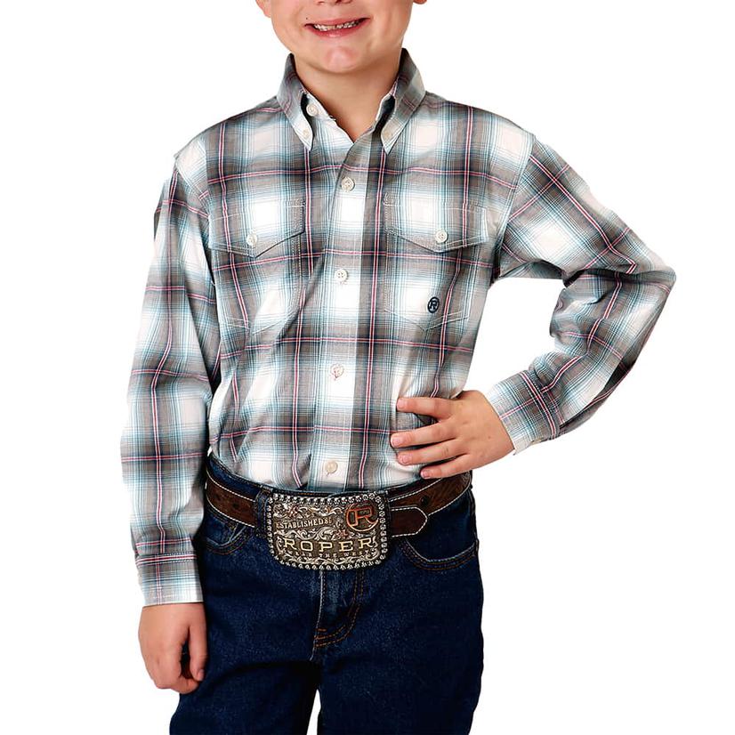  Roper Plaid Amarillo Long Sleeve Boy's Shirt