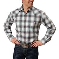Roper Grey Plaid Long Sleeve Snap Men's Shirt 