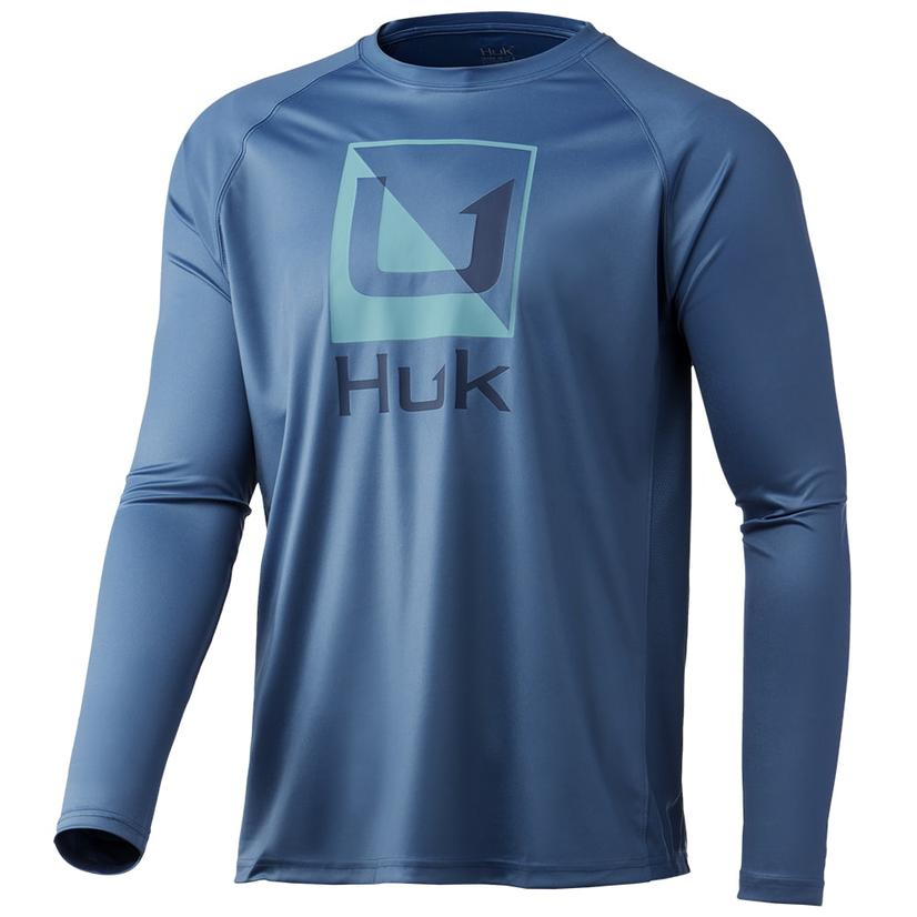  Huk Titanium Blue Reflection Pursuit Long Sleeve Men's Shirt
