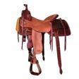 STT Half Checkered Box Stamp 1-Tone Roughout Ranch Cutter Saddle MAHOGANY