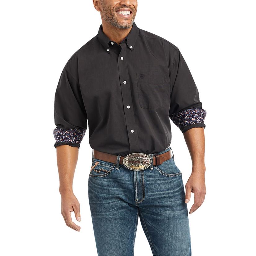  Ariat Black Oxford Classic Long Sleeve Buttondown Men's Shirt