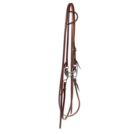 South Texas Tack Split Rein Bridle With Dog Bone Roller 