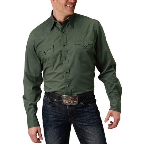 Roper Green Western Style Men's Long Sleeve Shirt