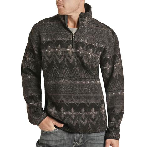 Rock and Roll Black and Grey Aztec Men's Pullover