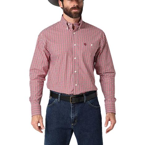 Wrangler Red George Strait Men's Long Sleeve Shirt