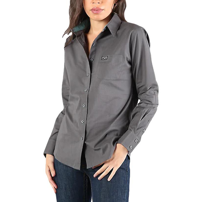  Kimes Ranch Pewter Linville Long Sleeve Women's Shirt