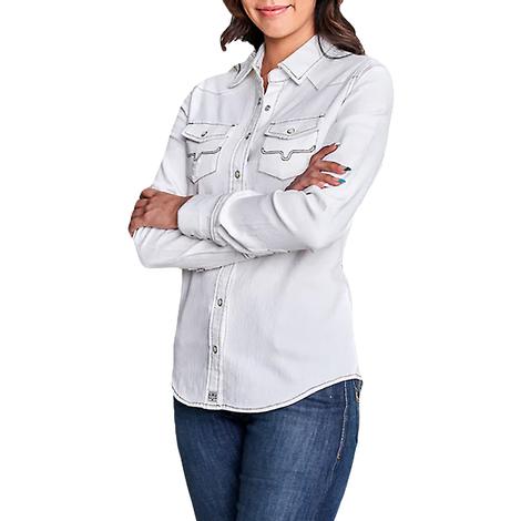 Kimes Ranch Women's Winter White Kaycee Denim Long Sleeve Shirt