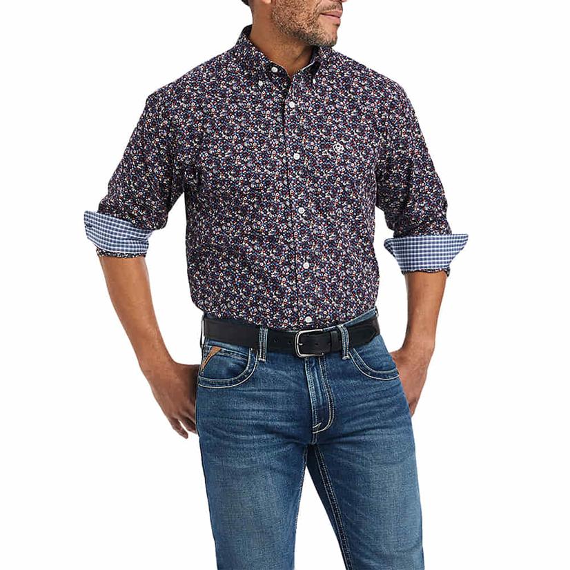  Ariat Black Print Elliott Long Sleeve Buttondown Men's Shirt