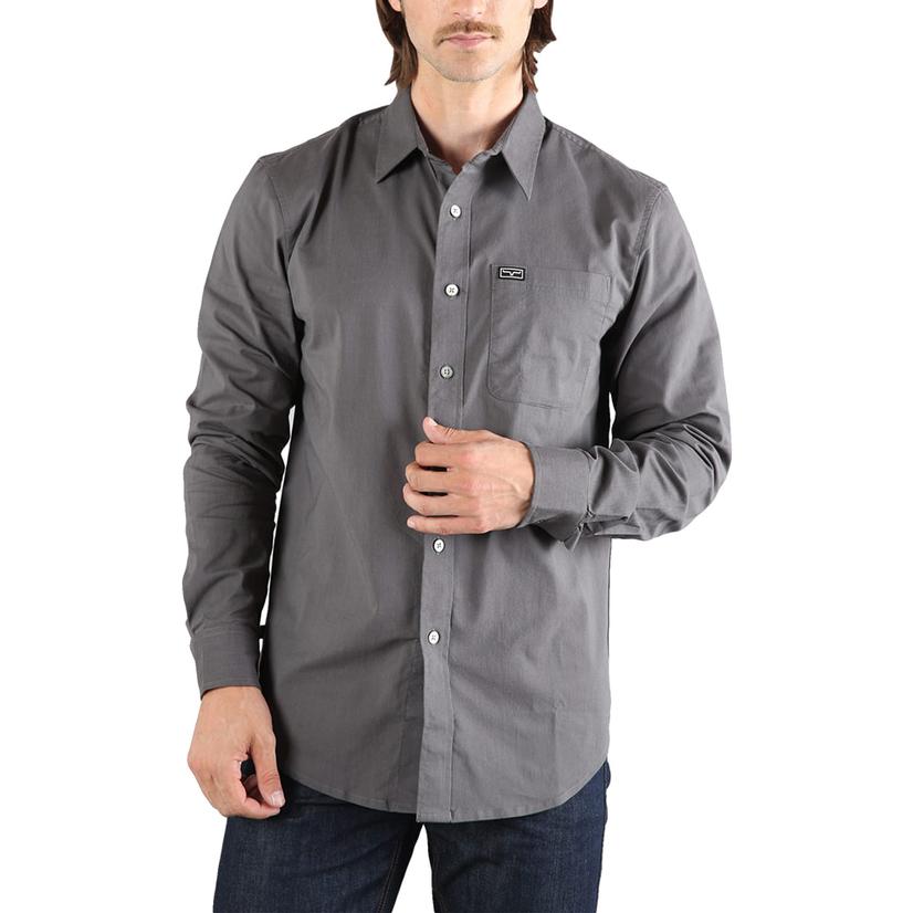  Kimes Ranch Linville Pewter Long Sleeve Button- Down Men's Shirt