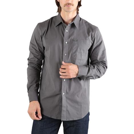 Kimes Ranch Linville Pewter Long Sleeve Button-Down Men's Shirt