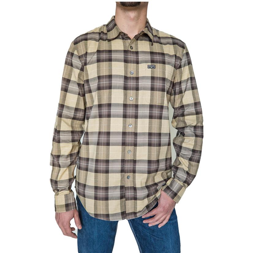  Kimes Ranch Twin- Peak Brown Long Sleeve Men's Shirt
