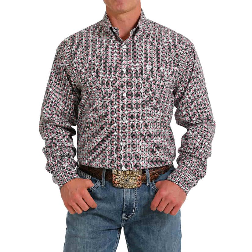  Cinch Multicolor Printed Long Sleeve Button- Down Men's Shirt