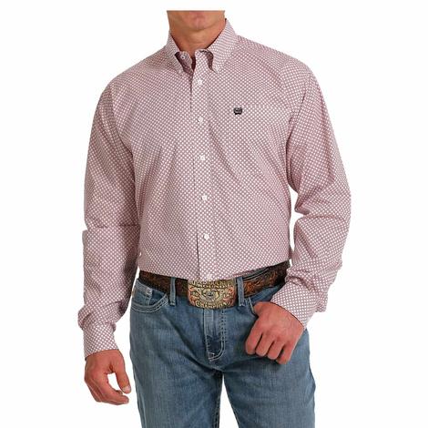Cinch Pink Printed Long Sleeve Button-Down Shirt