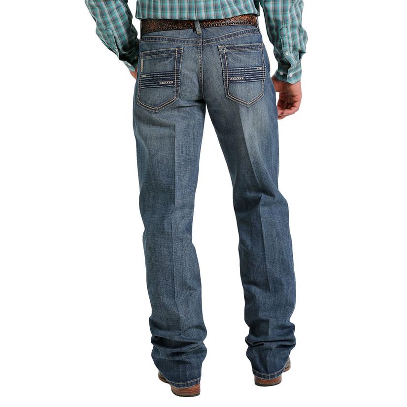  Cinch Dark Stone Wash Grant Mid Rise Relaxed Boot Cut Men's Jeans