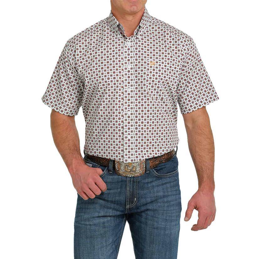  Cinch White Short Sleeve Men's Buttondown Shirt