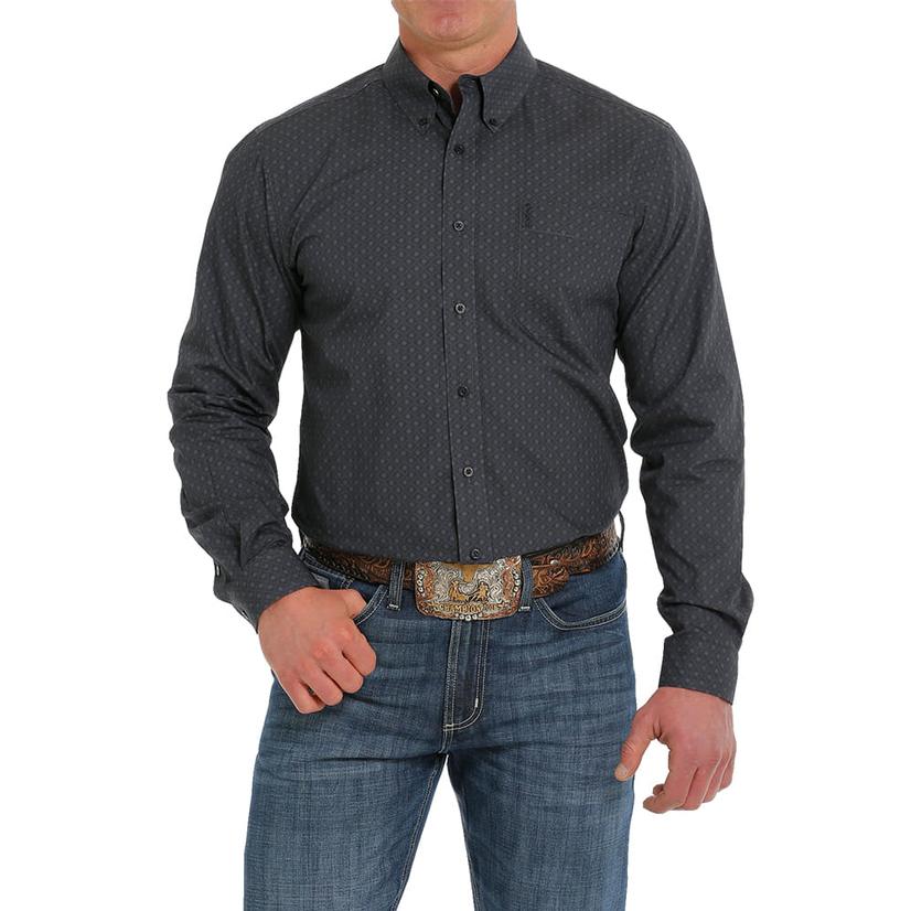  Cinch Navy Long Sleeve Buttondown Men's Shirt