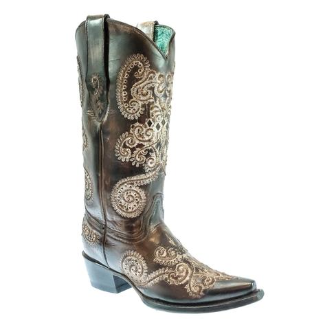 Corral Boots Women's Embroidery & Studs Handpainted Boots