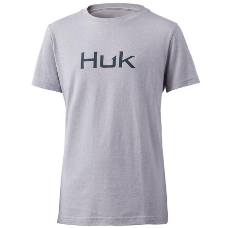 Huk Overcast Grey Logo Boy's Tee