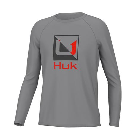 Huk Overcast Grey Reflection Pursuit Boy's Shirt 
