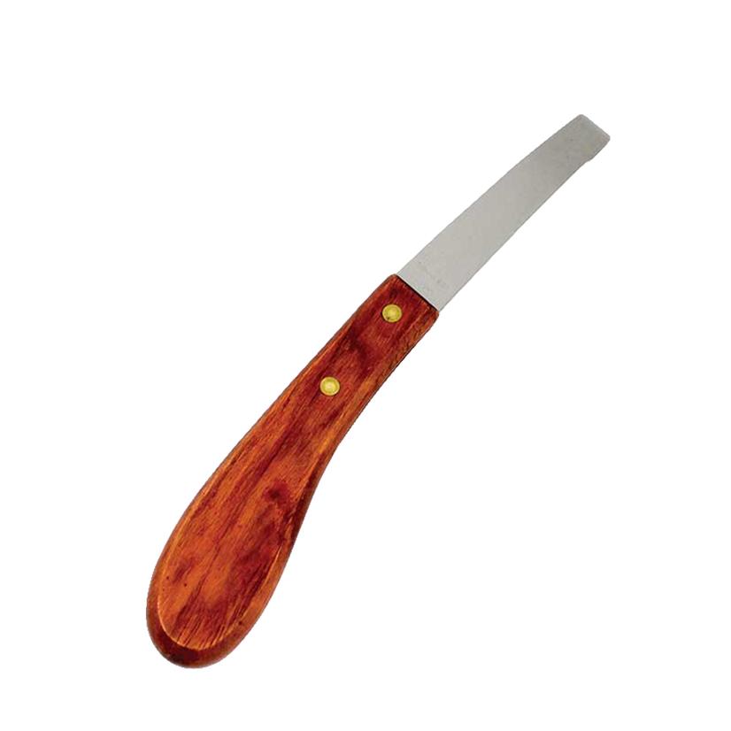 Stainless Steel Wood Handle Hoof Knife Scraper LEFT_HAND