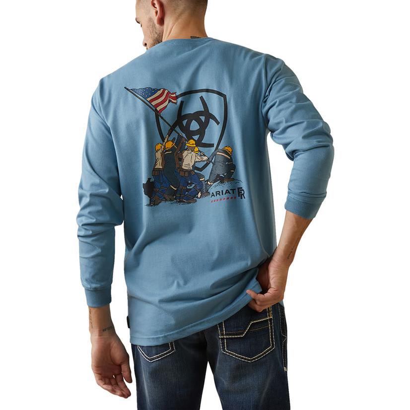  Ariat Fire Resistant Long Sleeve Blue Graphic Tee
