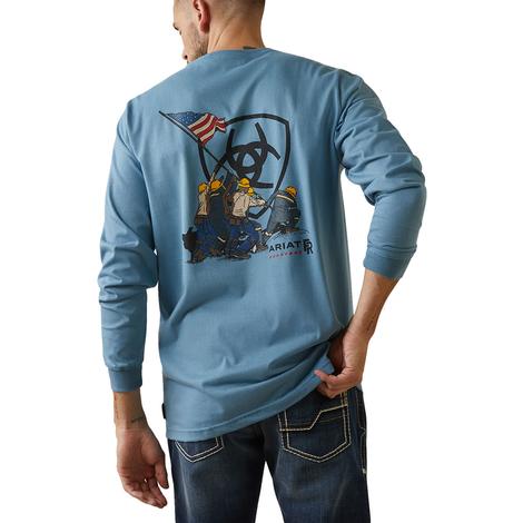 Ariat Fire Resistant Long Sleeve Blue Graphic Tee