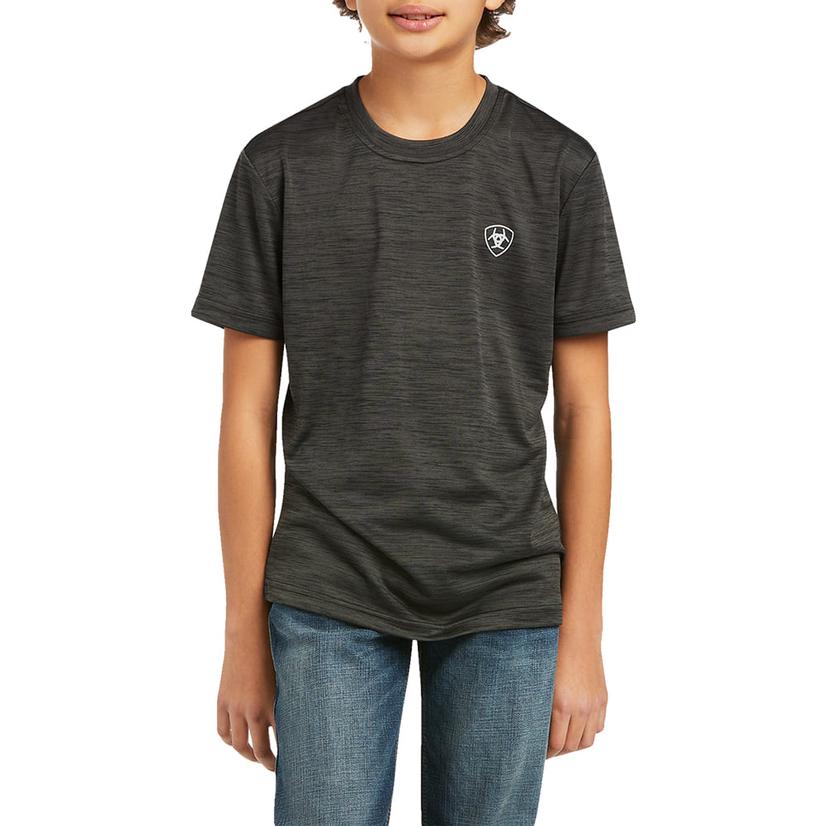  Ariat Charger Black Vertical Flag Boy's Tee