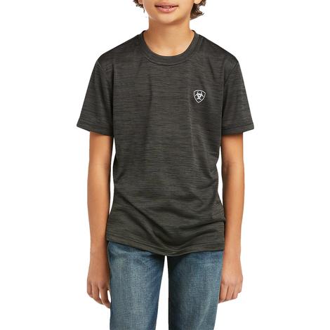 Ariat Charger Black Vertical Flag Boy's Tee
