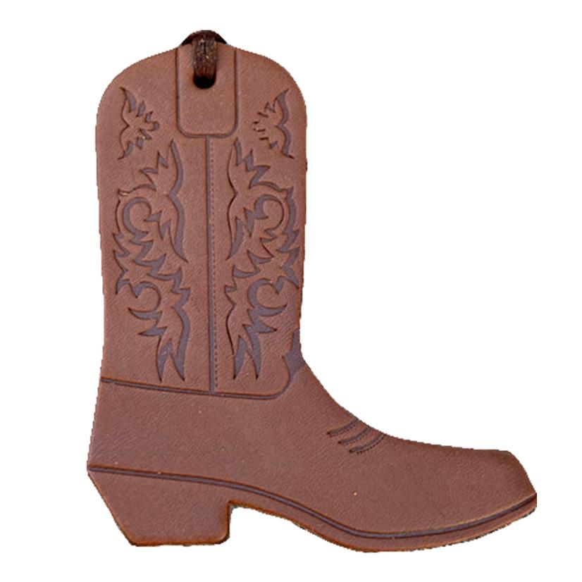 Callahan Leather Co. Air Flair Brown Leather Fancy Boot - Cowboy Cologne Scent BROWN