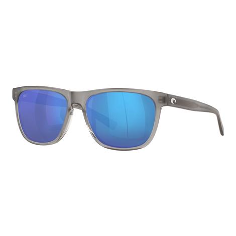 Costa Aplach Matte Gray Crystal Frame Blue Polarized Glass Lens Sunglasses 