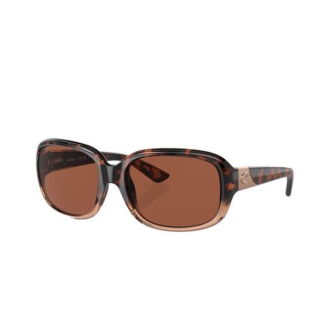 Costa Gannet Shiny Tortoise Fade Frame Copper Polarized Poly Lens Sunglasses 