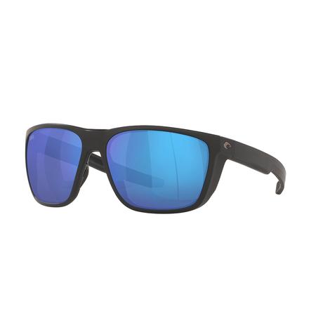 Costa Ferg Matte Black Frame Blue Mirror Polarized Glass Lens Sunglasses