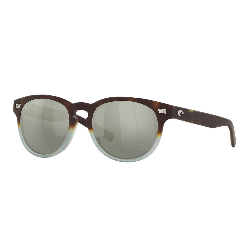  Costa Del Mar Matte Tide Pool Frame Gray Silver Mirror Polariazed Glass Lens Sunglasses