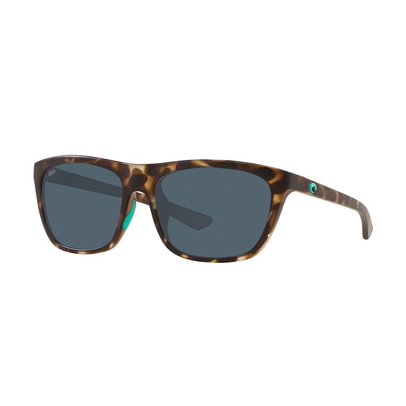  Costa Cheeca Matte Shadow Tortoise Frame Gray Polarized Poly Lens Sunglasses