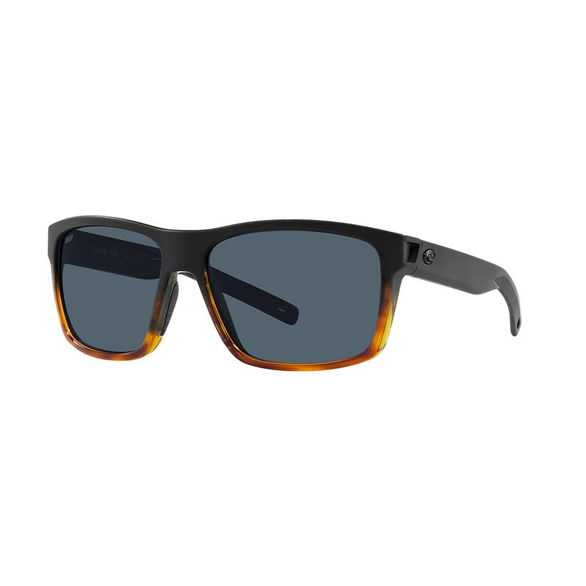  Costa Slack Tide Black Shiny Tortoise Frame Gray Polarized Poly Lens Sunglasses