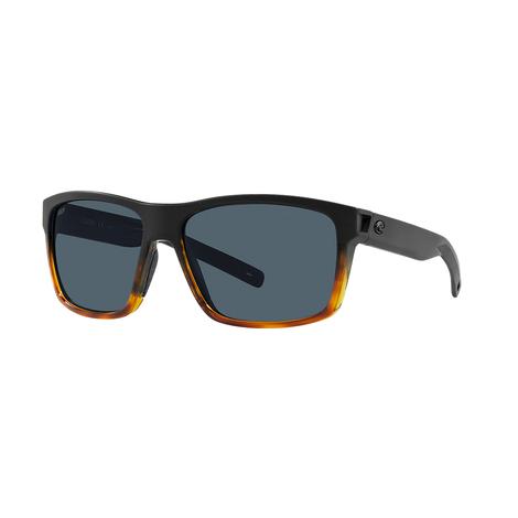 Costa Slack Tide Black Shiny Tortoise Frame Gray Polarized Poly Lens Sunglasses 