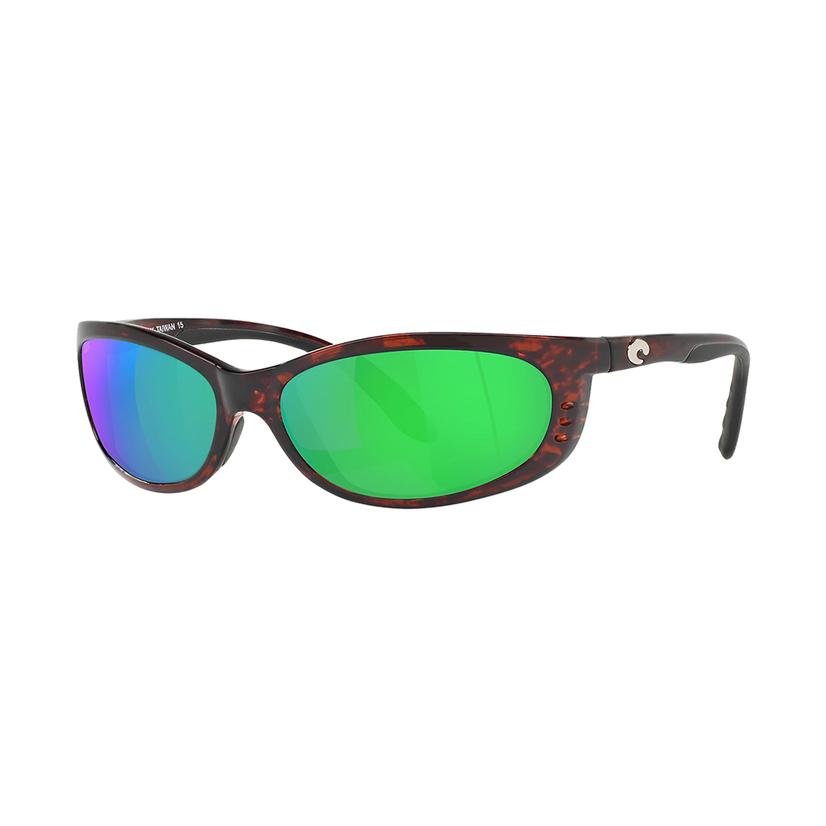  Costa Fathom Tortoise Frame Green Mirror Polarized Poly Lens Sunglasses