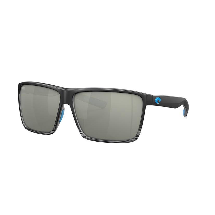  Costa Rincon Matte Smoke Crystal Fade Frame Gray Silver Mirror Polarized Glass Lens Sunglasses